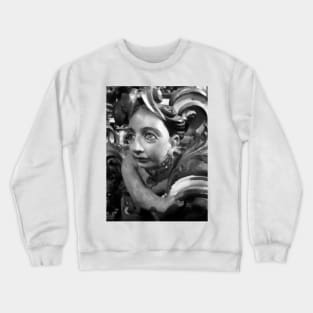 baroque angel sculpture in polychrome wood Crewneck Sweatshirt